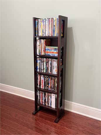Collection of 104 DVD’s  & Wood Display Stand