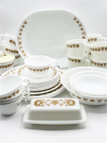 CORNING CORELLE ~ Butterfly Gold ~ (38) Assorted Dinnerware Pieces