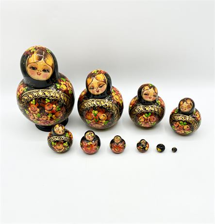 Authentic Russian Wood Nesting Dolls From Russia