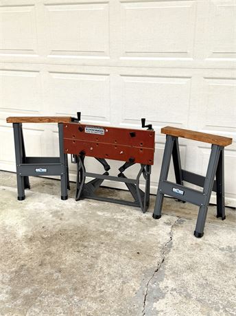 Black and Decker Workmate with 2 Iron Horse Saw Horses