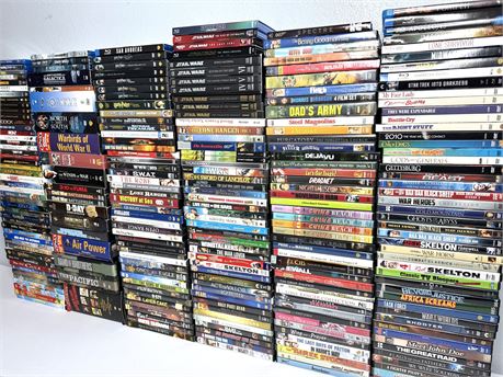 Lot of 251 DVDs and 37 Blu-Ray Movies