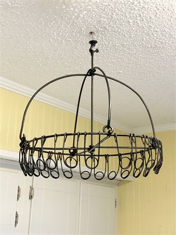 Vtg Country Store Hanging Metal Wire Broom Holder