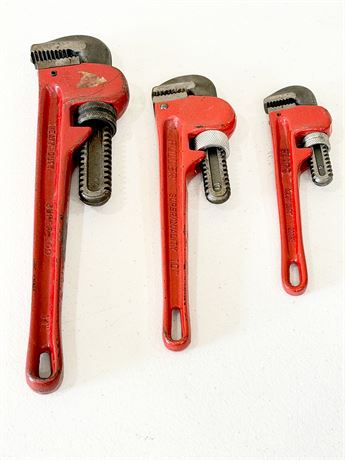 Heavy Duty Adjustable Pipe Wrenches ~ Set Of (3)