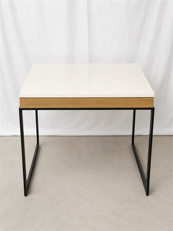 Modern Accent Table ~ White Quartz Topg