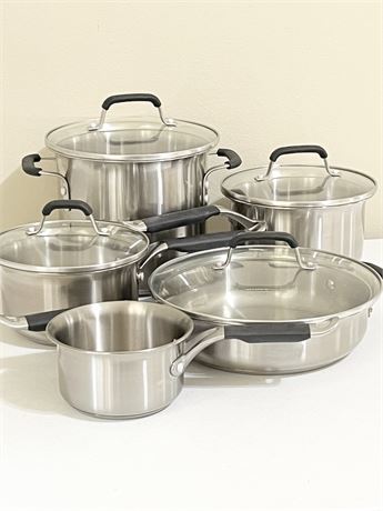 CALPHALON ~ Kitchen Essentials ~ 5 Piece Stainless Steel Cookware Set