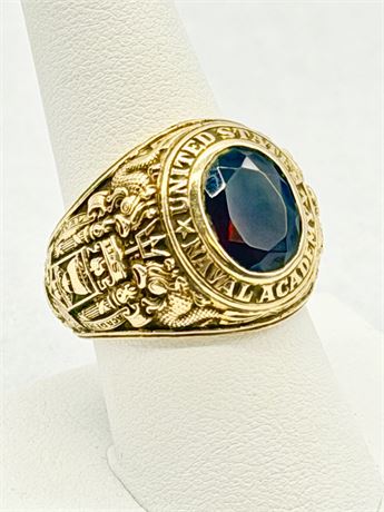 14KG ~ US Naval Academy 1949 Ring W/ Garnet Stone ~ Size 9