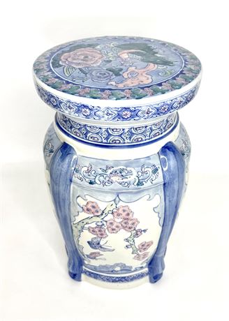 Vintage Chinoiserie Porcelain Garden Stool