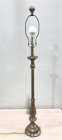 Vtg ~ Hollywood Regency-Style Cast Metal Candlestick Buffet Lamp