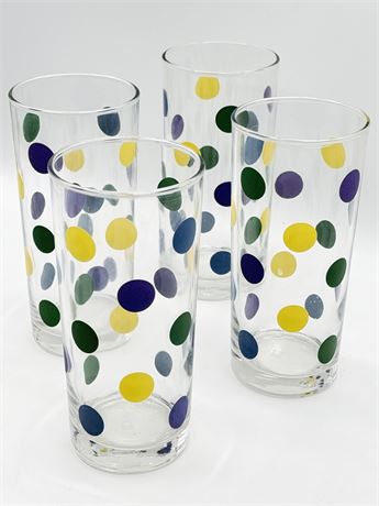 ANCHOR HOCKING ~ Polka Dot Tumblers Set Of 4
