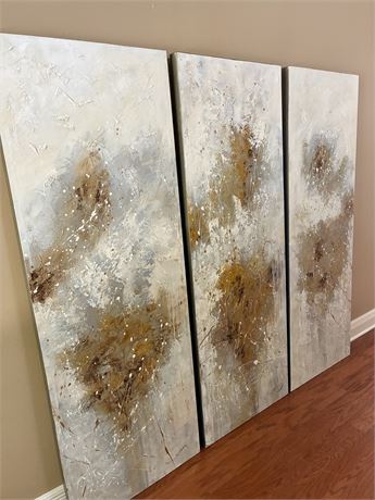 SILVER ~ 3 Original Paintings on Canvas