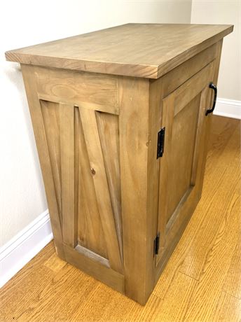 Rustic Side Table Cabinet with Black Hardware