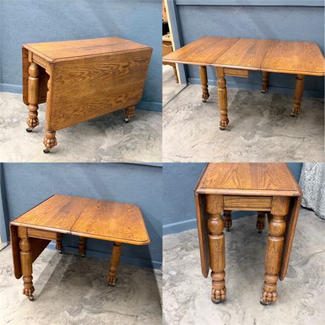 Folding Solid Wood Drop Leaf Table