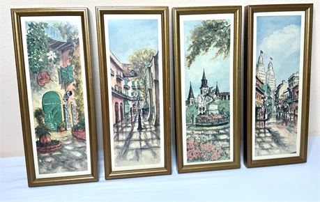 Set of 4 New Orleans French Quarter Painting Prints