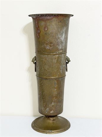 Brass Umbrella Stand With Gargoyle Handles