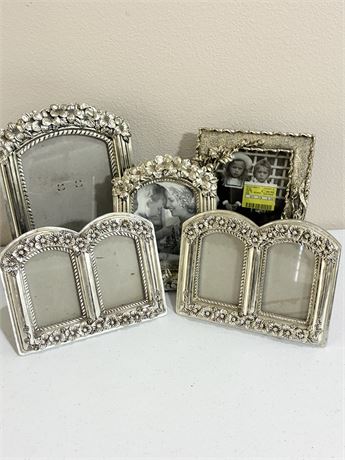 Lot of (5) Silver-Tone Metal Picture Frames