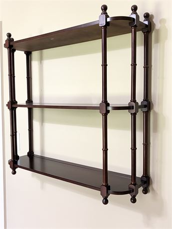 BOMBAY CO. ~ Mahogany 3-Tier Wall Shelf