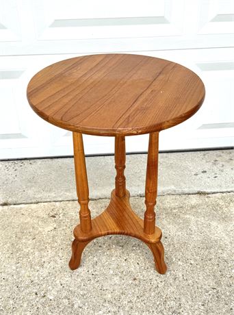 Small  Solid Wood Pedestal Table / Plant Stand