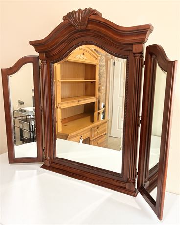 Solid Wood Tri-View Dresser Mirror