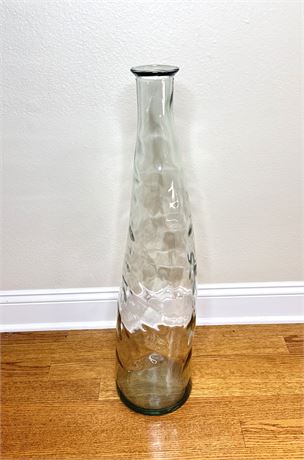 Tall Hammered Glass Asymmetric Floor Vase