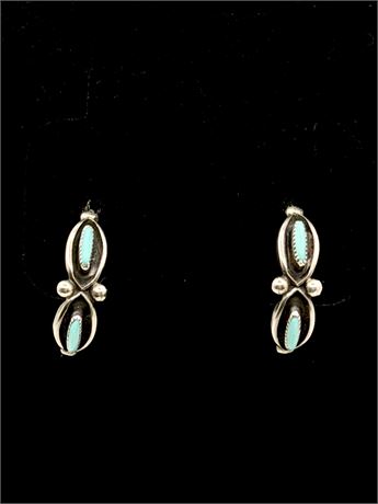 Sterling Silver & Turquoise Stud Earrings