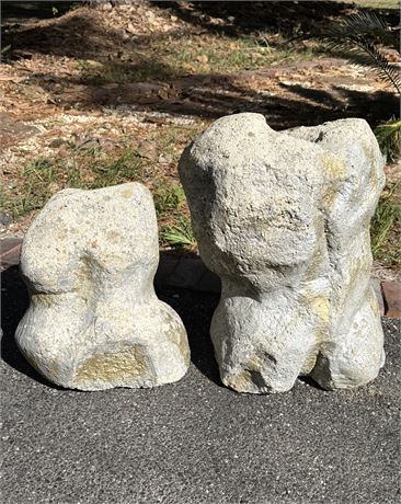 2 Large Garden Concrete Boulder Rocks