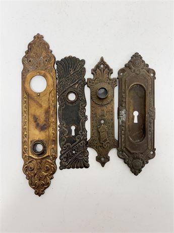 4 Vintage Lock Plates