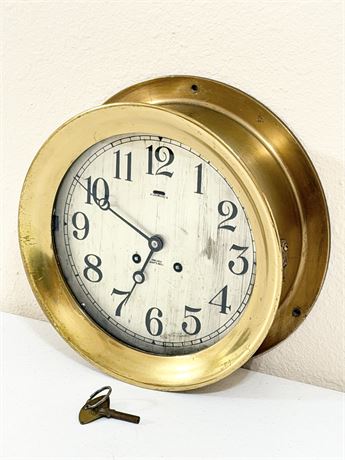 CHELSEA ~ 8 1/2" Brass Ship's Bell Clock