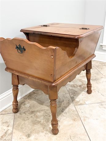 Vtg Solid Maple “Dough Box” Side Table