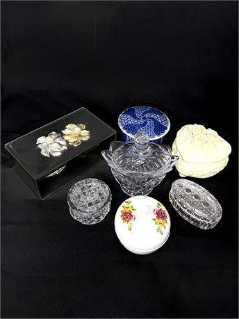 Lot of 7 Various Trinket Boxes