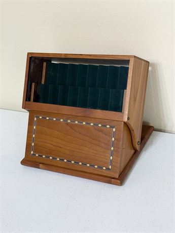 LEVENGER WELL-READ LIFE ~ Inlaid Wood 16 Pen Display Case
