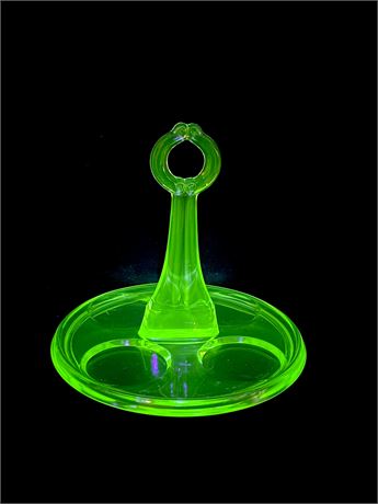 Green Uranium Depression Glass Tray