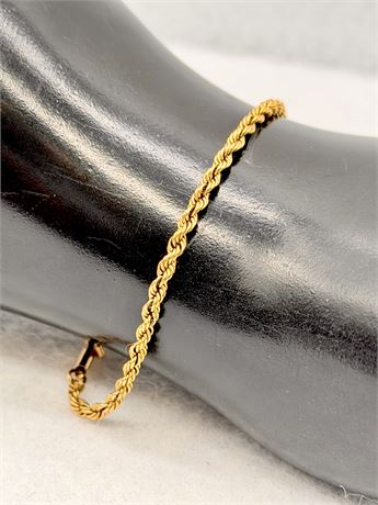 14Kt Rope Chain Bracelet