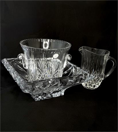 Crystal Lot - Pitcher, Ice Bucket, and Bowl
