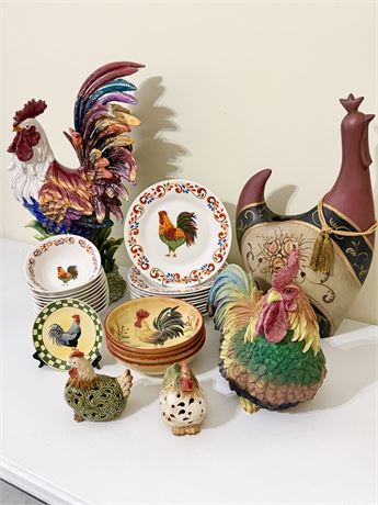 “Eat More Cow” ~ (32) Piece Lot Rooster Home Accessories