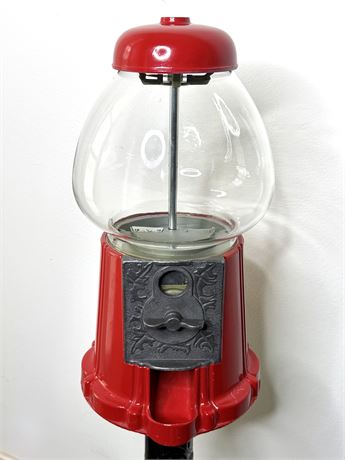 Vintage Gum Ball Machine with Cast Iron Base