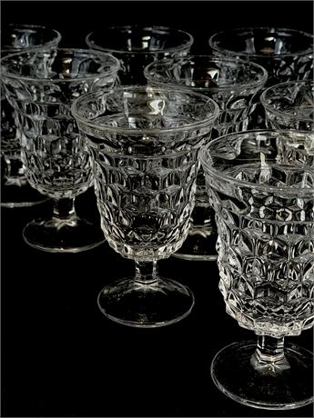 FOSTORIA ~ American Clear (Stem 2056) ~ Low Water Goblets Set Of (8)