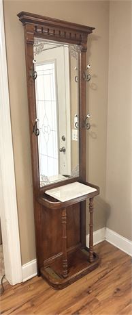 PULASKI ~ Vintage Etched Mirrored Hall Tree