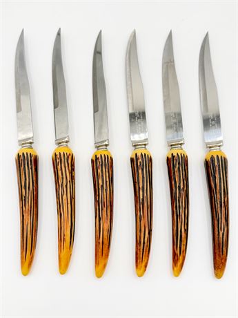 SHEFFIELD ~ Serrated Stainless Steel Steak Knives ~ Set Of (6)