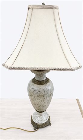 Crackle-Glazed Ceramic Table Lamp