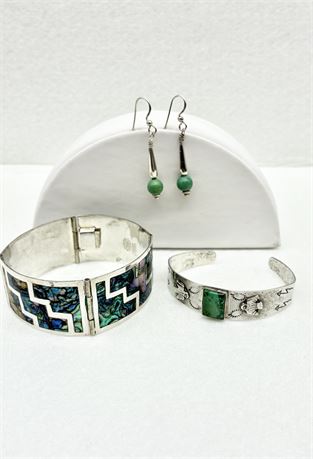 STERLING ~ (2) Bracelet & Earring Set