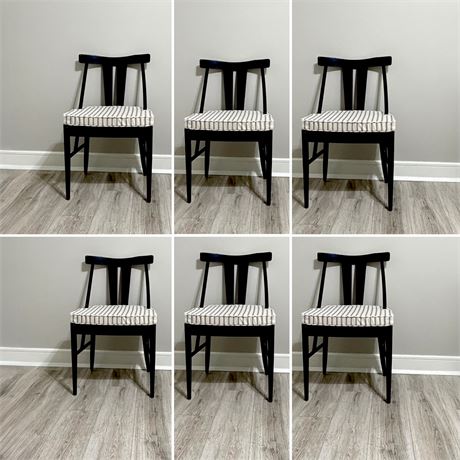 BALLARD DESIGNS ~  Bentham Chair ~ Black Solid Wood Set Of (6)