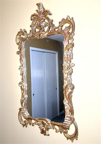 Vintage Ornate Carved Wood Mirror