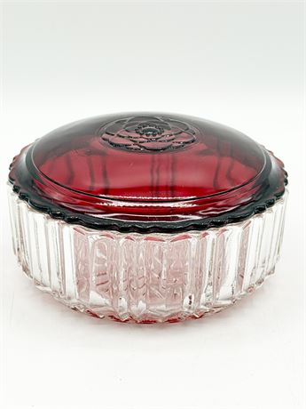 ANCHOR HOCKING ~ Round Puff Box with Lid