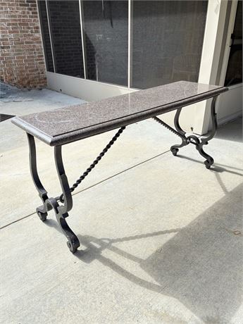 Iron Console Table Base W/ Faux Marble Top