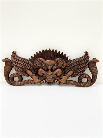Himalayan Wood Diety Wall Decor Carving