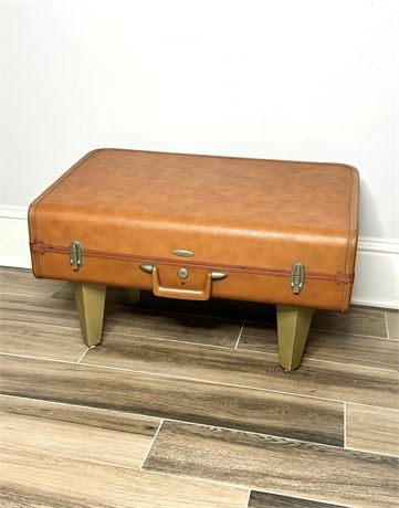 Vintage JC Higgins Leather Suitcase Table