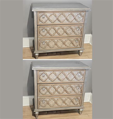 WALTER OF WABASH ~ Pair (2) Silver With Gold Accents Chests