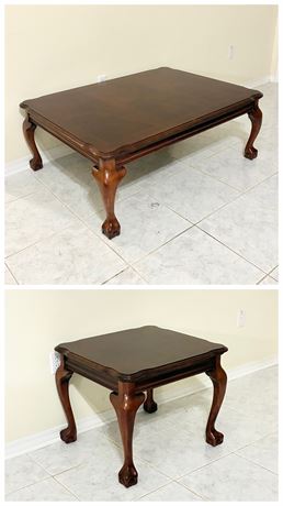 UNIVERSAL FURN ~ 2 Piece Set - Chippendale-Style Solid Wood Coffee & End Table