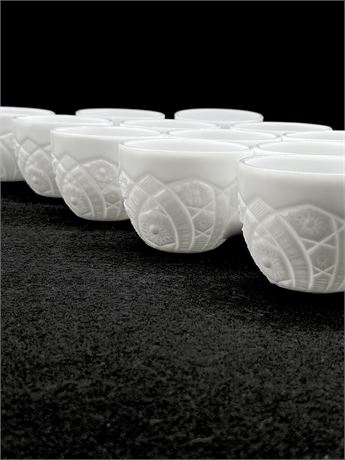 MCKEE ~ The Concord Milk Glass ~ Set Of (12) Punch Cups