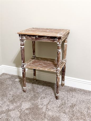 Distressed Wood Side Table